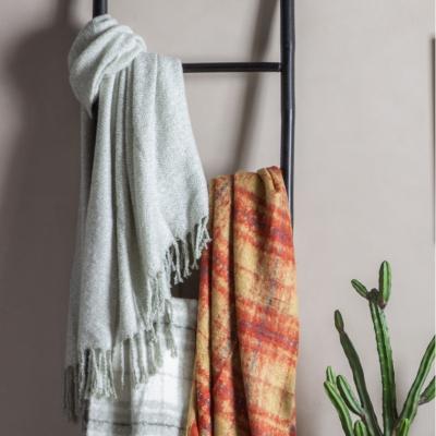 Knees Herringbone Faux Mohair Throw - Sage