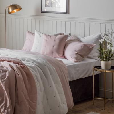 Knees Cotton Stitch Bedspread - White Blush