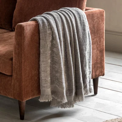 Knees Willow Chenille Throw - Grey