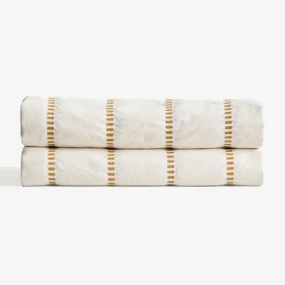 Kave Home Lidala mustard striped 100% cotton jacquard bedspread for 90/135cm bed