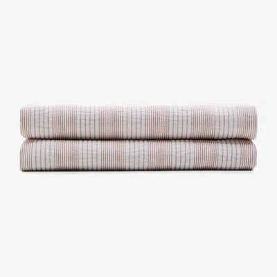 Kave Home Macie red and beige striped 100% cotton bedspread for 90/135cm bed