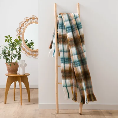La Redoute Armand Checked and Fringed Throw