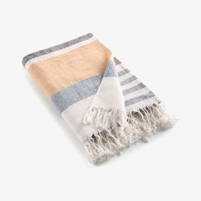 La Redoute Mayork Pure Striped Linen Fouta Blanket