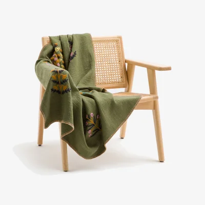 La Redoute Justin Throw with Floral Embroidery