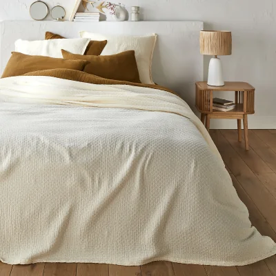 La Redoute Plumetis Swiss Dot 100% Cotton Muslin Bedspread