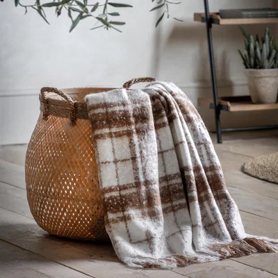La Redoute Check Faux Mohair Throw