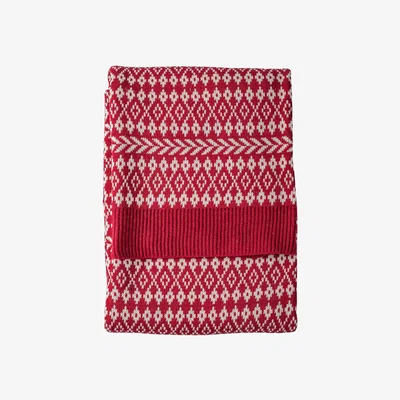 La Redoute Fairisle Diamond Red Throw