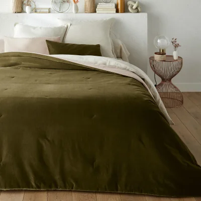 La Redoute Velvet Quilted 100% Cotton Velvet Bedspread