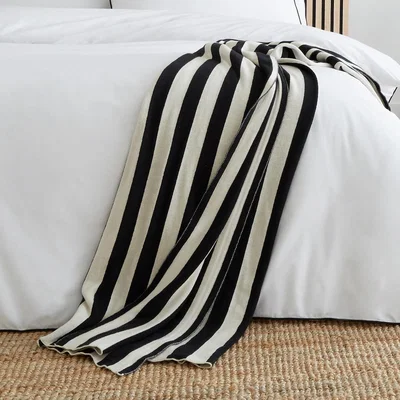 La Redoute Knitted Stripe 100% Cotton Bedspread