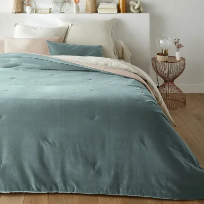 La Redoute Velvet Quilted 100% Cotton Velvet Bedspread