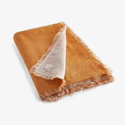 La Redoute BEHA Two-Tone Woven Linen Blanket