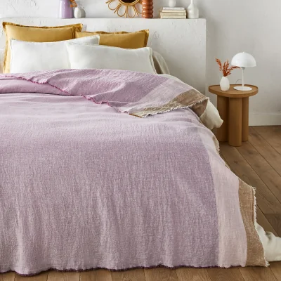 La Redoute Valparaiso Woven-Dyed 100% Washed Linen Bedspread