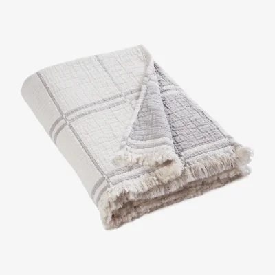 La Redoute Carlotti Checked Cotton Muslin Throw