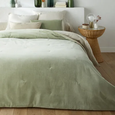 La Redoute Velvet Quilted 100% Cotton Velvet Bedspread