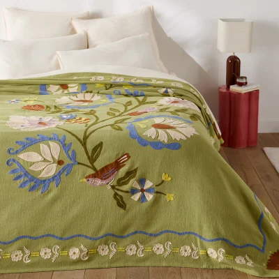 La Redoute Jolaine Slub Cotton Chain Stitch Bedspread