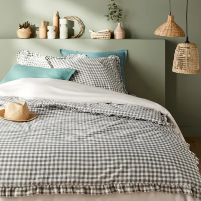 La Redoute Georgette Gingham Washed Cotton Quilted Bedspread