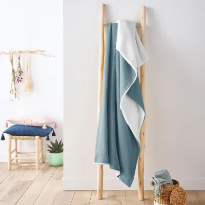 La Redoute Kumla Cotton Muslin & Fleece Throw