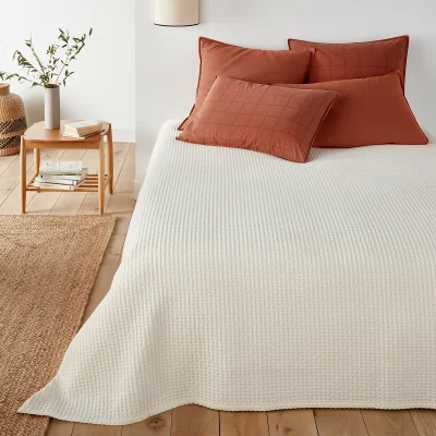 La Redoute Waffle Washed Cotton Bedspread