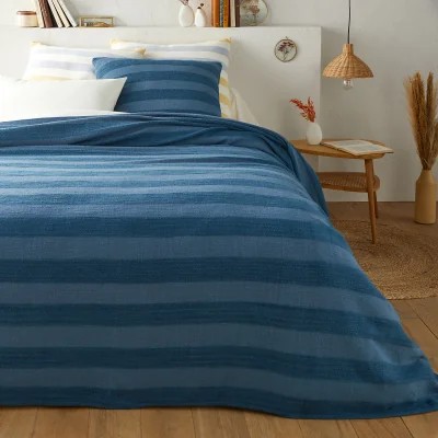 La Redoute Aloes Striped 100% Cotton Bedspread