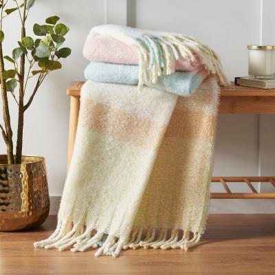 La Redoute Faux Mohair Check Blanket Throw