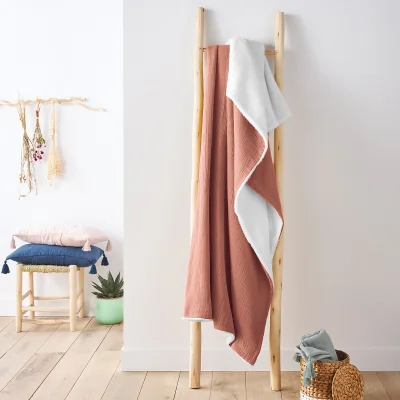 La Redoute Kumla Cotton Muslin & Fleece Throw