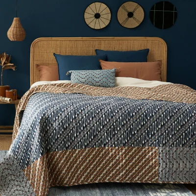 La Redoute Midako Kantha 100% Washed Cotton Bedspread
