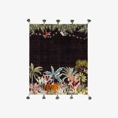 La Redoute Midnight Jungle Velvet Tasselled Throw