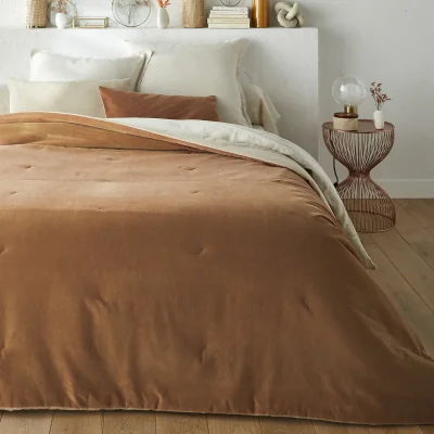 La Redoute Velvet Quilted 100% Cotton Velvet Bedspread