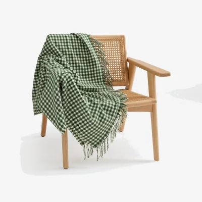 La Redoute Onessa Micro Check Print Fringed Throw
