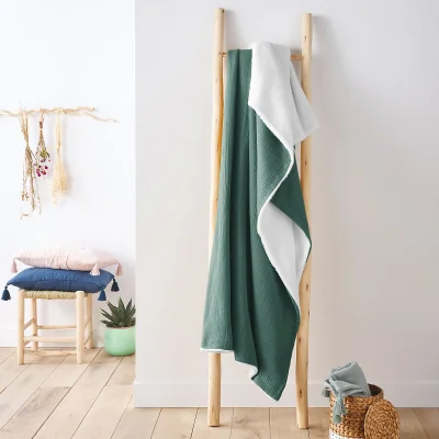 La Redoute Kumla Cotton Muslin & Fleece Throw