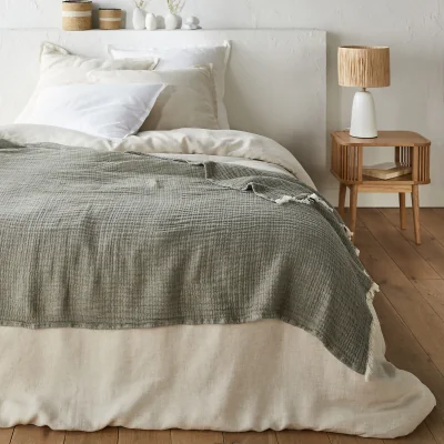 La Redoute Taiga Wool & Cotton Muslin Bedspread