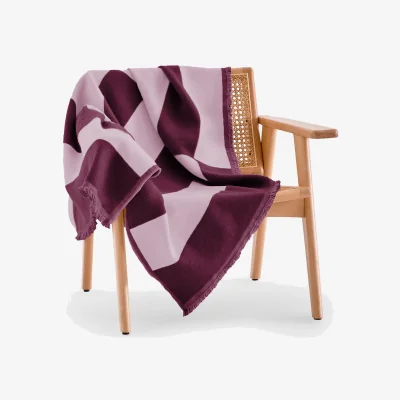 La Redoute Tabaka Geometric Striped Jacquard Fringed Throw