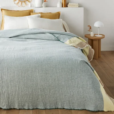 La Redoute Valparaiso Woven-Dyed 100% Washed Linen Bedspread