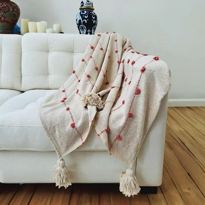 La Redoute Zella Peach Cotton Throw