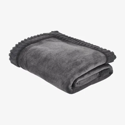 La Redoute Velvet And Faux Fur Throw