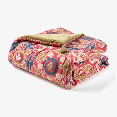 La Redoute Kyra Abstract 100% Cotton Velvet Bedspread