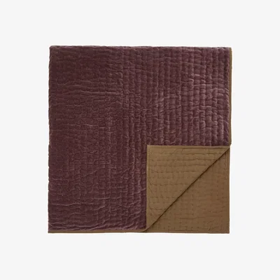 Marks & Spencer Bedeck of Belfast Velvet Elinor Quilted Throw Brown