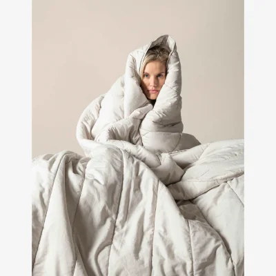 Marks & Spencer Bedfolk Pure Cotton Quilted Throw Beige