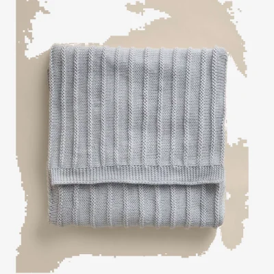 Marks & Spencer M&S Ribbed Knitted Large Throw Grey