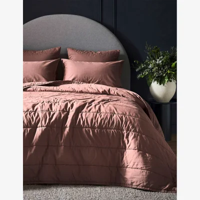 Marks & Spencer Bedfolk Pure Cotton Quilted Throw Medium Red
