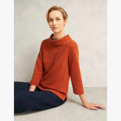 Marks & Spencer HOBBS Jersey Ribbed Roll Neck Top Orange