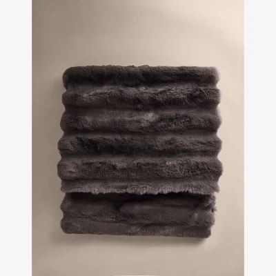Marks & Spencer M&S Ribbed Chunky Adult Throw Charcoal
