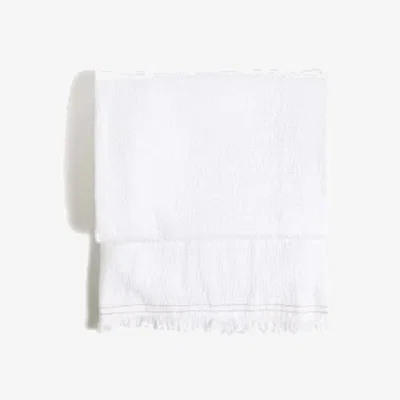 Marks & Spencer M&S Pure Cotton Large Stitched Throw - White, White,Neutral