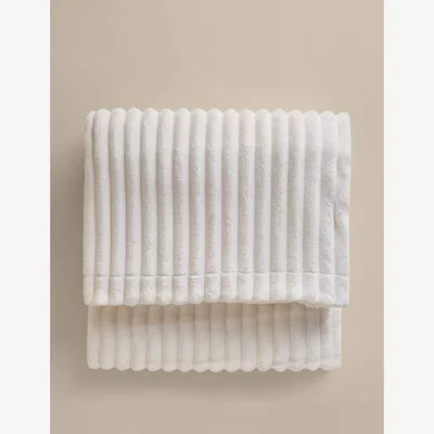 Marks & Spencer M&S Fleece Ribbed Throw Ivory