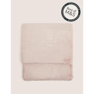 Marks & Spencer M&S Supersoft Faux Fur Throw - Large - Cranberry, Cranberry