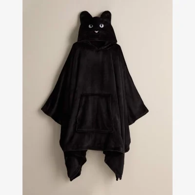 Marks & Spencer M&S Cat Snuggle Hooded Blanket Black