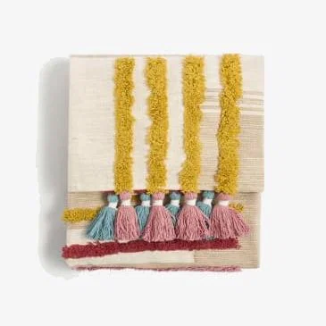 Marks & Spencer M&S Pure Cotton Geometric Tufted Tassel Throw - Multi, Multi