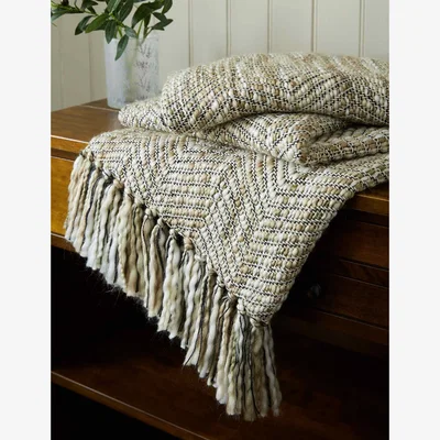Marks & Spencer LAURA ASHLEY HOME Cotton Blend Liberton Throw Natural