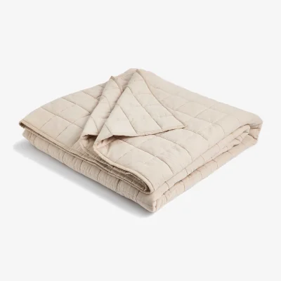 Marks & Spencer M&S Cotton Rich Quilted Bedspread with Linen Marble