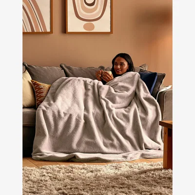 Marks & Spencer Silentnight Luxury Faux Fur Heated Throw - MED - Grey, Grey